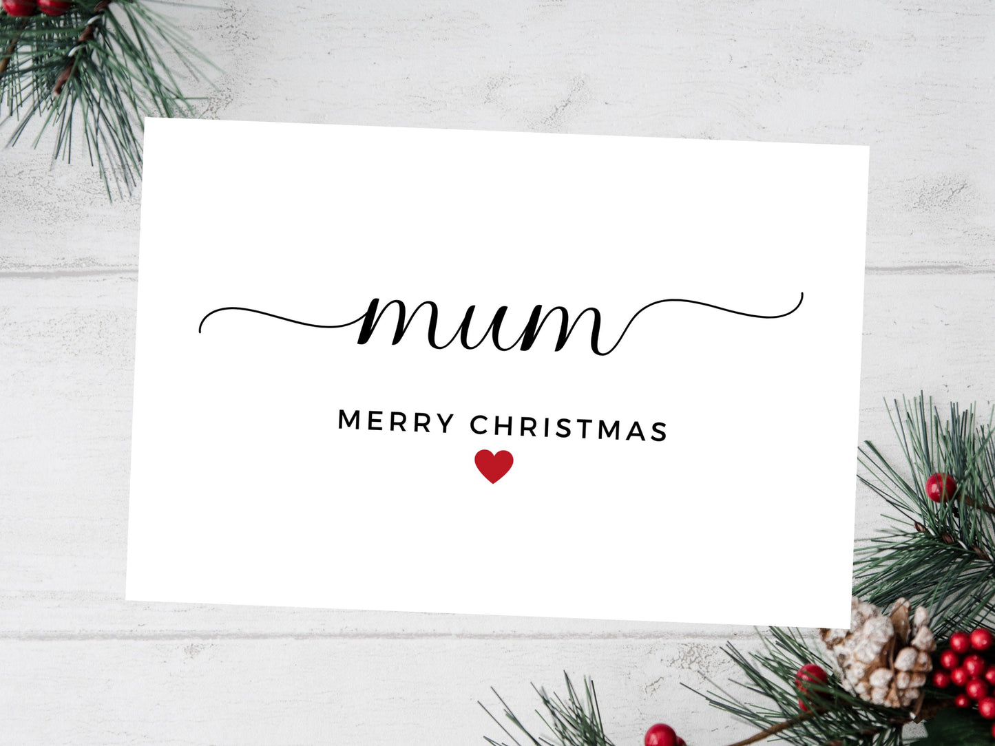 Personalised Mum Merry Christmas Card/ Mother Happy Christmas/ Season Xmas Greetings Card for Mum