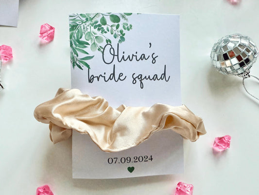 Personalised Bride Squad Scrunchie/ Will You Be My Bridesmaid/ Bridal Hair Accessories/ Bride Tribe Gifts/ Team Bride Hen Party Favours