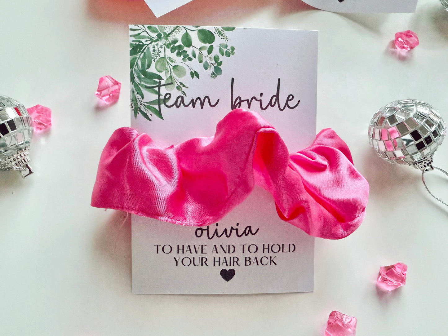 Personalised Team Bride Scrunchie/ To Have and To Hold Your Hair Back Bridal Hair Accessories/ Bride Tribe/ Bride Squad Hen Party Favours