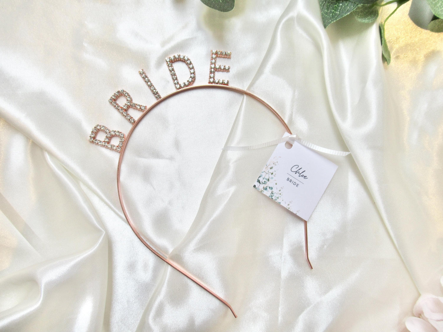 Rose Gold Bride Hen Party Hairband/ Headband for Bride to Be/ Mrs to Be/ Crystal Accessory/ Fun Classy Bridal Shower Gift/ Sparkly Bridal