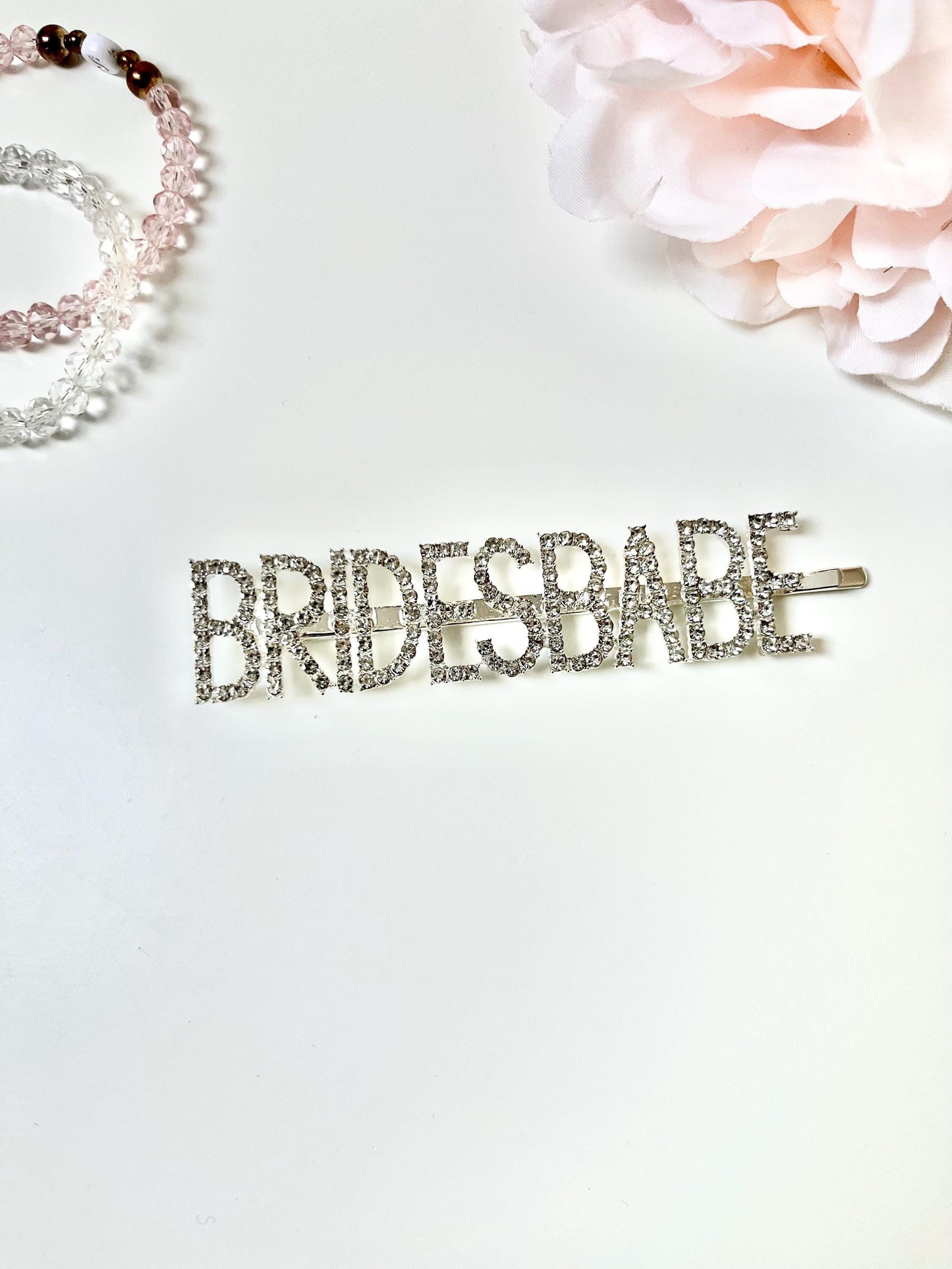 Bridesbabe Hair Clip/ Silver Diamante Crystal Sparkly Hair Accessory/ Hen Party Favours/ Hair Bobby Pin/ Sparkly Bridal Shower Slide