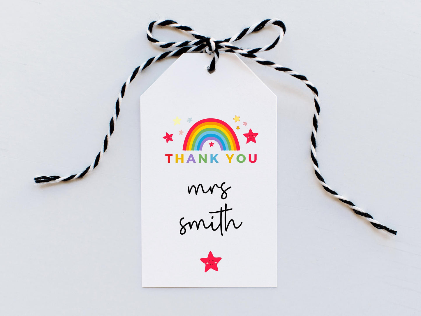 Personalised Thank You Teacher Gift Tag/ End of Year Teacher Appreciation Gift Bag Favour Tag/ Primary Secondary School Teacher Favour Tag