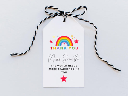 Personalised Thank You the World Needs More Teachers Like You Gift Tag/ End of Year Teacher Appreciation/Primary Secondary School Favour Tag