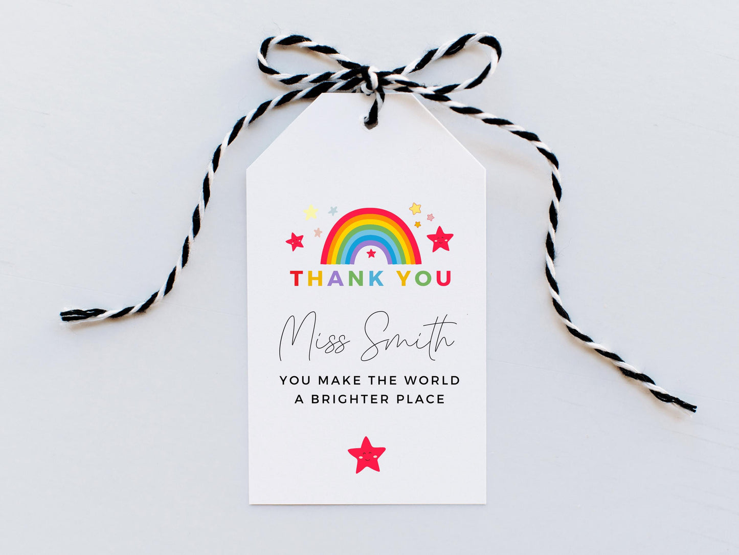 Personalised You Make the World a Brighter Place Teacher Gift Tag/ End of Year Teacher Appreciation/ Primary Secondary School