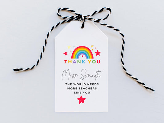 Personalised The World Needs More Teachers Like You Gift Tag/ End of Year Teacher Appreciation/ Primary Secondary School/ Nursery Key Worker