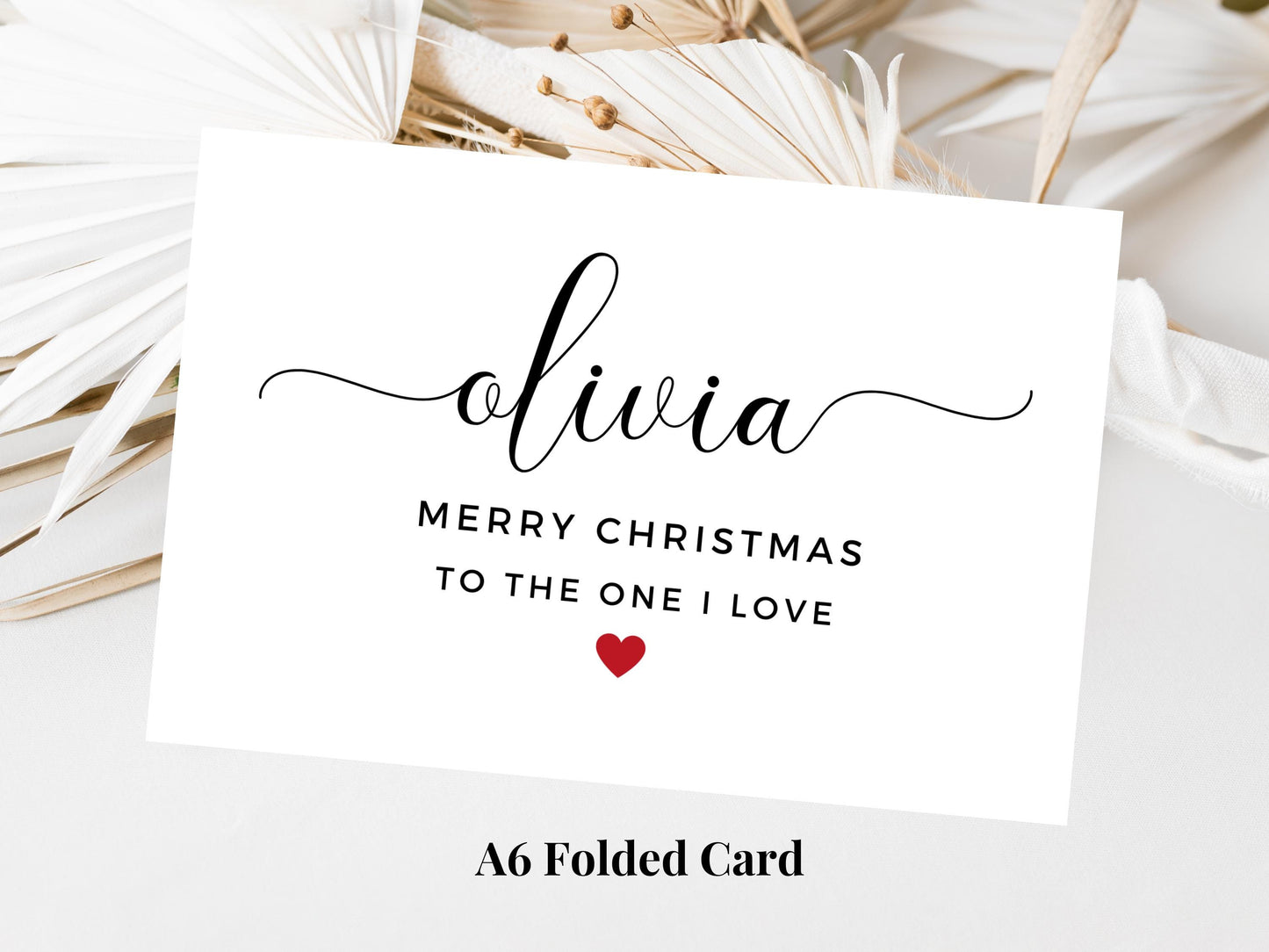 Personalised To the One I Love Merry Christmas Card/ Happy Christmas/ Season Xmas Greetings Card