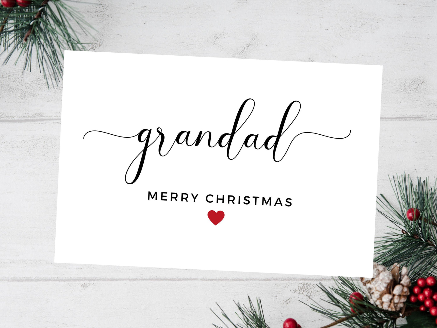 Personalised Grandad Merry Christmas Card/ Happy Christmas/ Season Xmas Greetings Card