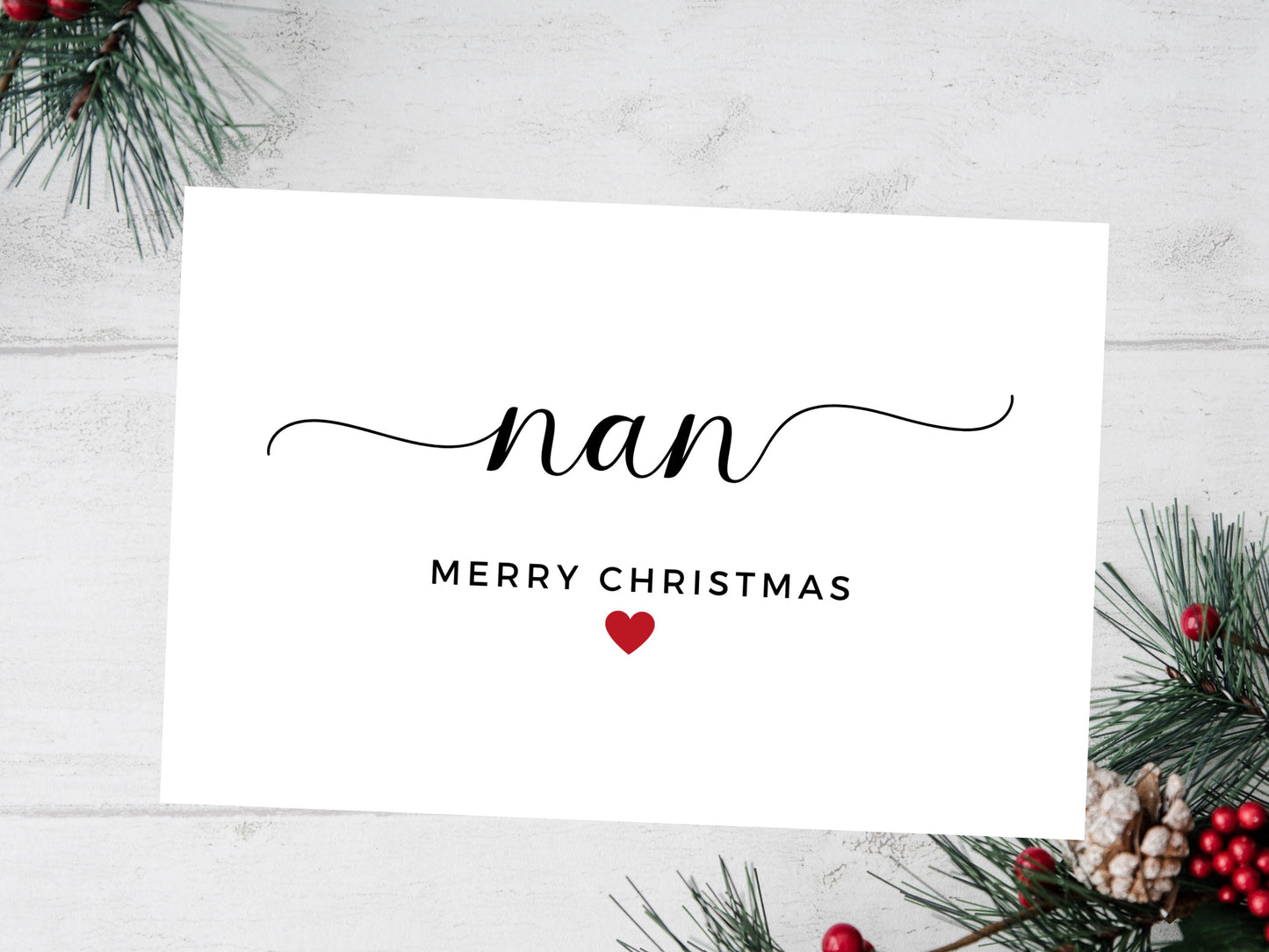 Personalised Grandmother Merry Christmas Card/ Nan Happy Christmas/ Season Xmas Greetings Card