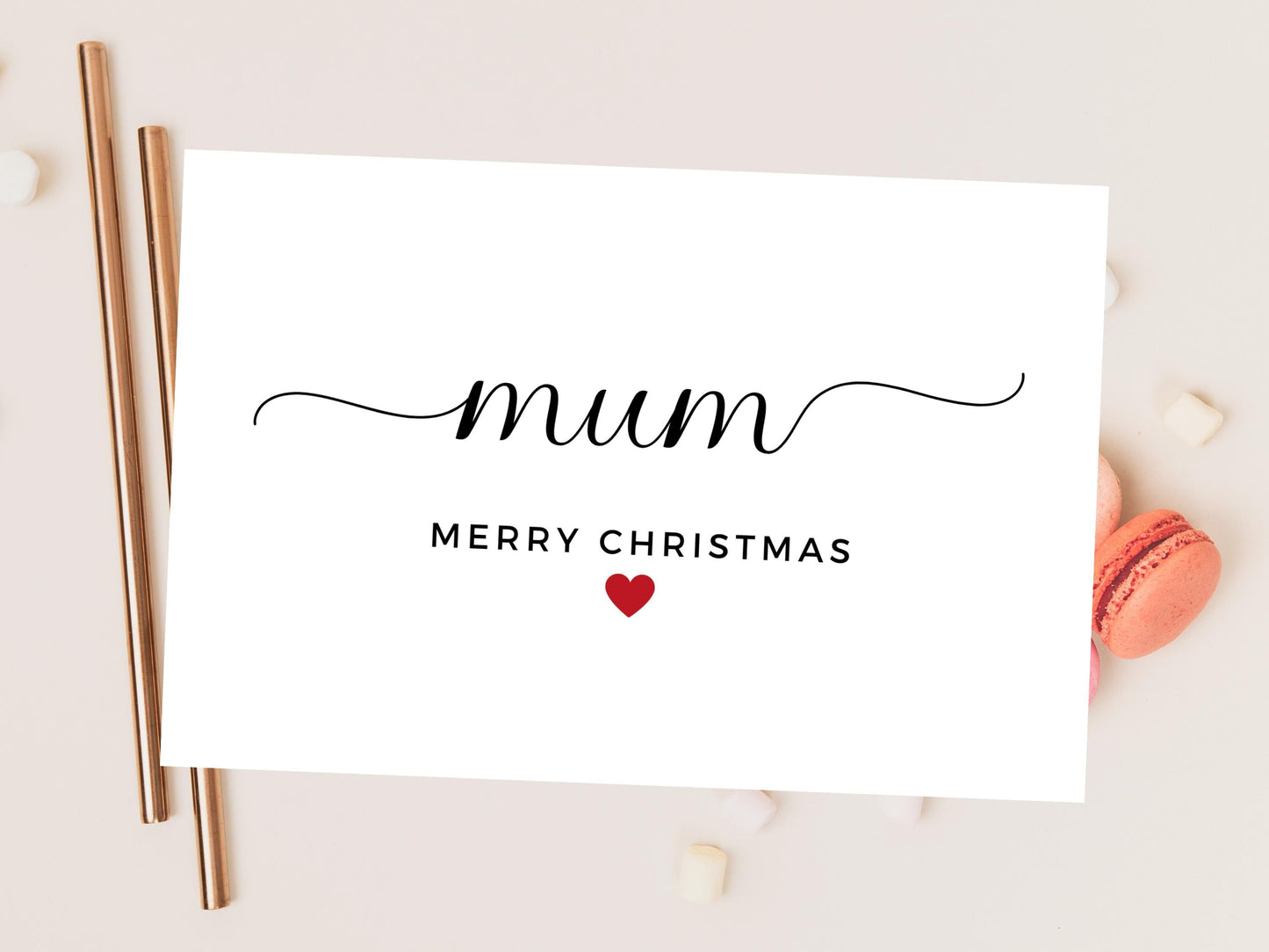 Personalised Mum Merry Christmas Card/ Mother Happy Christmas/ Season Xmas Greetings Card for Mum