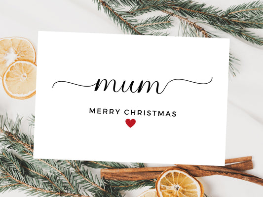 Personalised Mum Merry Christmas Card/ Mother Happy Christmas/ Season Xmas Greetings Card for Mum