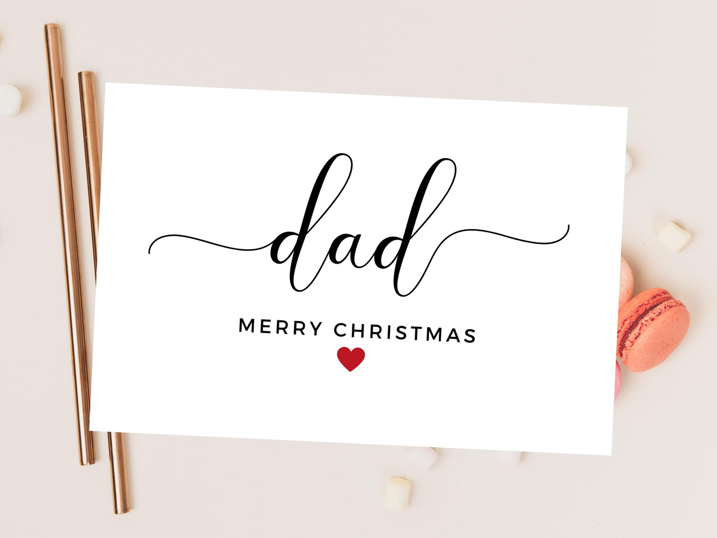 Personalised Dad Merry Christmas Card/ Father Happy Christmas/ Season Xmas Greetings Card for Dad