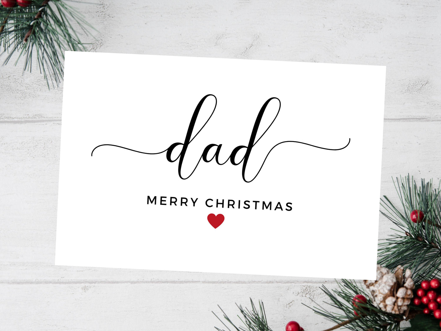 Personalised Dad Merry Christmas Card/ Father Happy Christmas/ Season Xmas Greetings Card for Dad