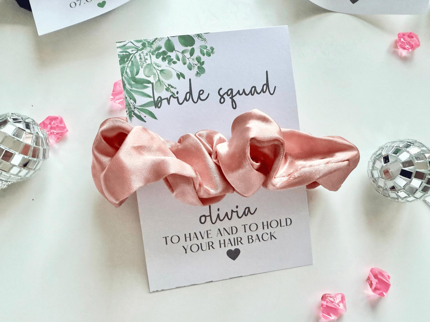 Personalised Bride Squad Scrunchie/ To Have and To Hold Your Hair Back Bridal Hair Accessories/ Bride Tribe / Team Bride Hen Party Favours