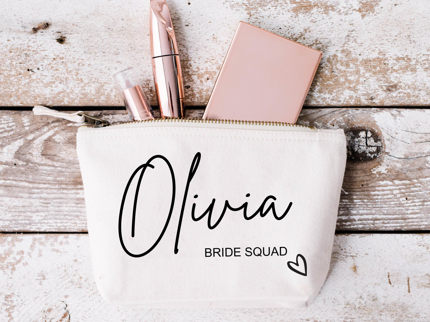 Personalised Bride Squad Makeup Wash Bag/ Bridal Shower Gifts for her/ Cosmetic Bag/ Bathroom Accessory bag/ Travel Case/ Toiletries Purse