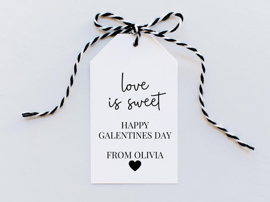 Personalised Love Is Sweet Happy Galentines Day Gift Tag/ Best Friend Happy Galentines Day Gift Bag Favour Tag/ Bestie Galentines Treats