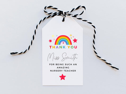 Personalised Thank You for Being Such an Amazing Nursery Teacher Gift Tag/ End of Year Teacher Appreciation/ Primary Secondary School