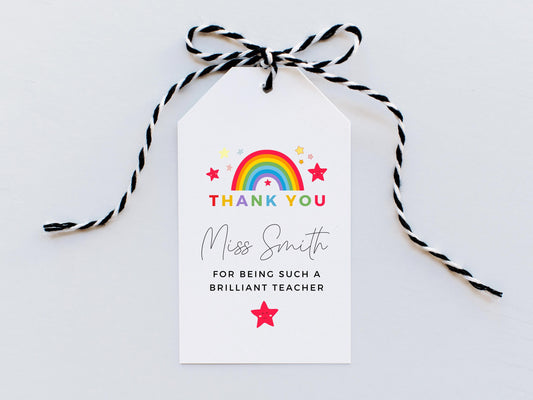 Personalised Thank You for Being Such a Brilliant Teacher Gift Tag/ End of Year Teacher Appreciation/ Primary Secondary School Key Worker