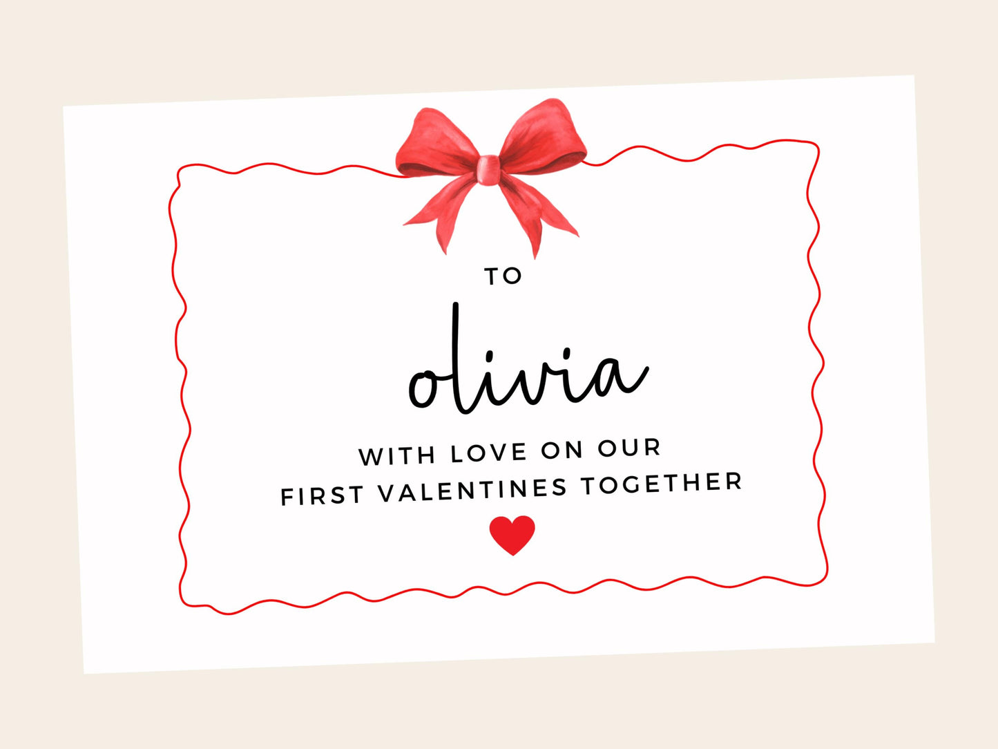 Personalised With Love on Our First Valentines Together Card/ Happy Valentines Romantic Gift for Wife/ Her/ Husband/ Hubby/ I Love You