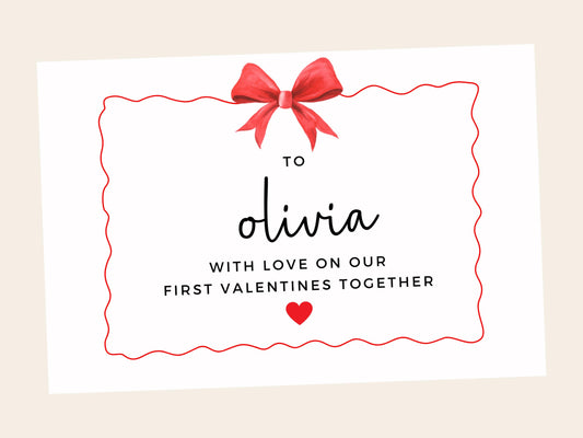 Personalised With Love on Our First Valentines Together Card/ Happy Valentines Romantic Gift for Wife/ Her/ Husband/ Hubby/ I Love You