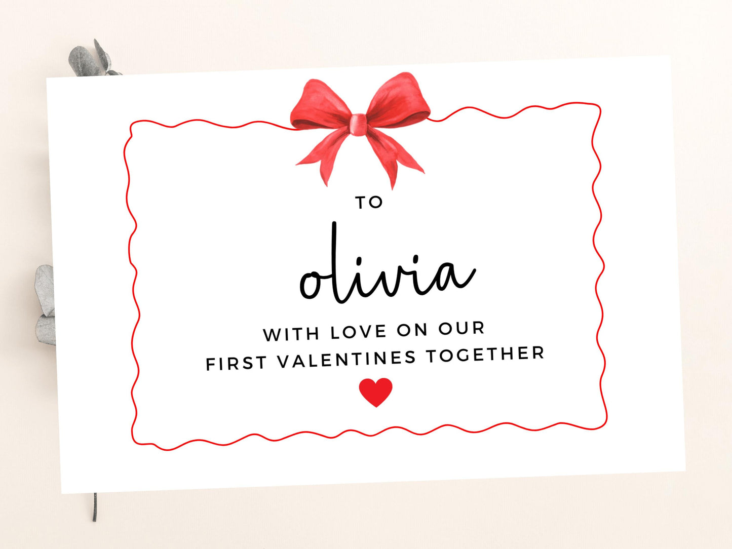 Personalised With Love on Our First Valentines Together Card/ Happy Valentines Romantic Gift for Wife/ Her/ Husband/ Hubby/ I Love You