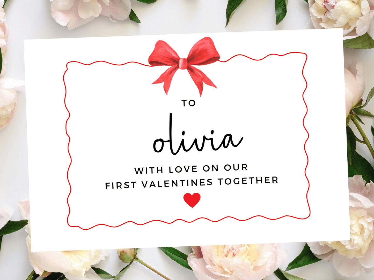 Personalised With Love on Our First Valentines Together Card/ Happy Valentines Romantic Gift for Wife/ Her/ Husband/ Hubby/ I Love You