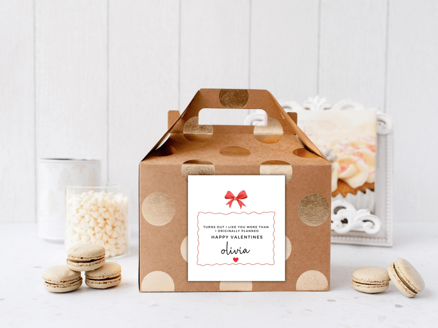 Personalised Turns Out I Like You More Than I Originally Planned Happy Valentines Candle Sticker/ Gift Box/ Bag Label/ Candle Label Present