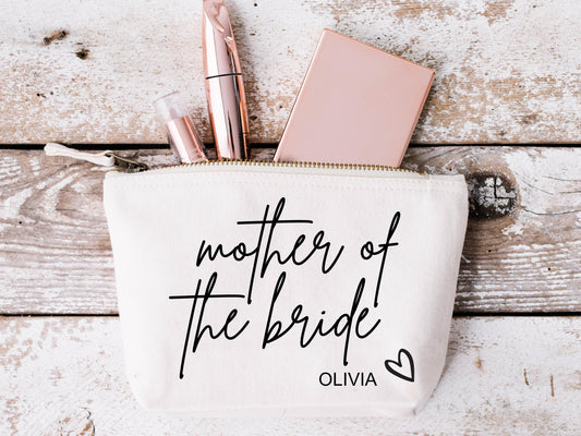 Personalised Mother of the Bride Makeup Wash Bag/ Bridal Shower Gifts for her/ Cosmetic Bag/ Bathroom Accessory bag/ Gift Box Filler