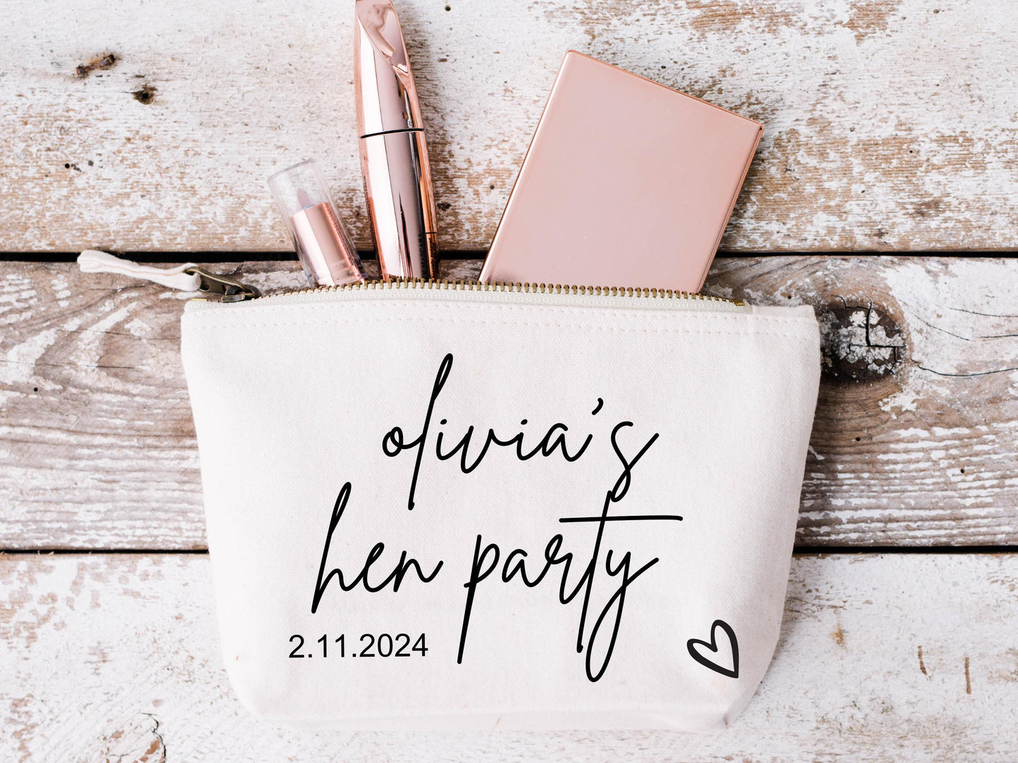 Personalised Hen Party Makeup Wash Bag/ Bridal Shower Gifts for her/ Cosmetic Bag/ Bathroom Accessory bag/ Travel Case/ Toiletries Purse