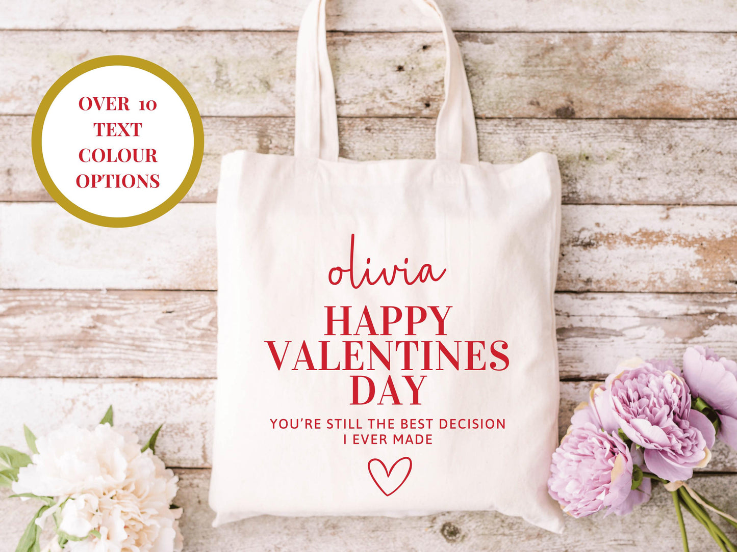 Personalised Youre Still the Best Decision I Ever Made Happy Valentines Tote Bag/ Romantic Shopper Valentines Her/ Wife/ Girlfriend Gift Bag