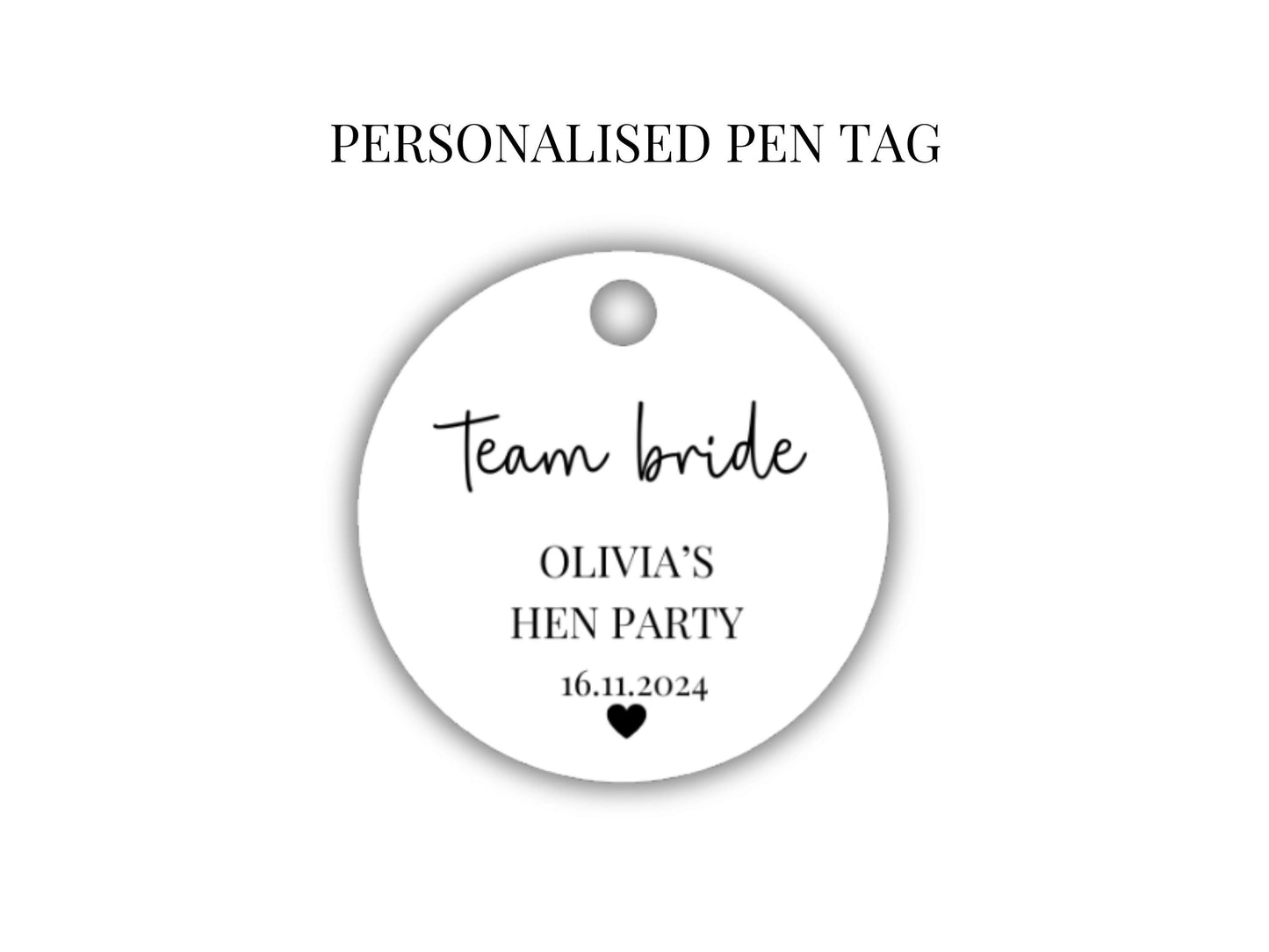 Personalised Team Bride Hen Party Pen/ Team Bride Hen Weekend Party Gifts/ Bridesmaid Proposal Box Filler Bridal Shower Diamond Crystal Pen