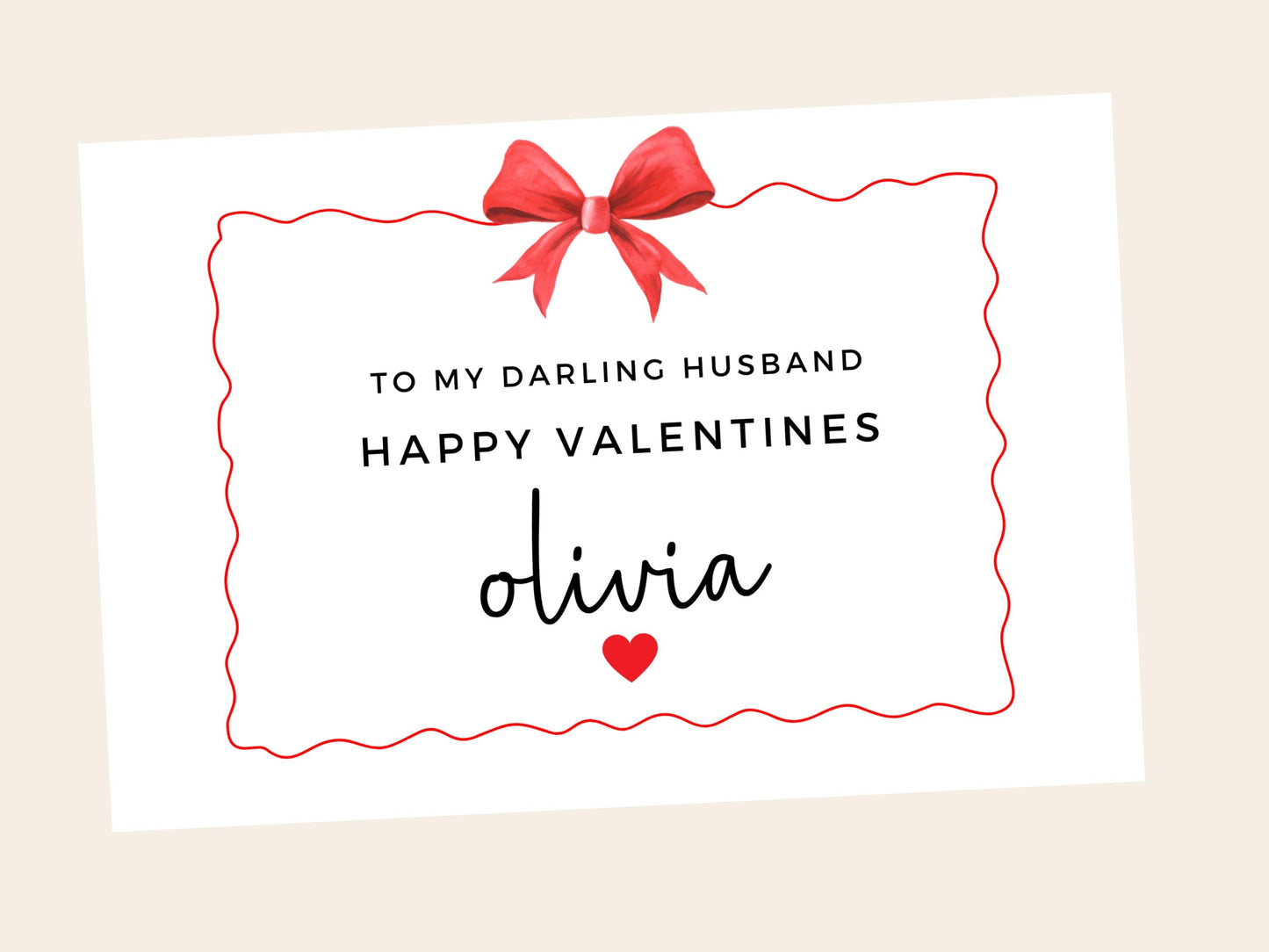 Personalised To My Darling Husband Valentines Card/ Happy Valentines Romantic Gift for Wife/ Her/ I Love You/ Our First Valentines Married