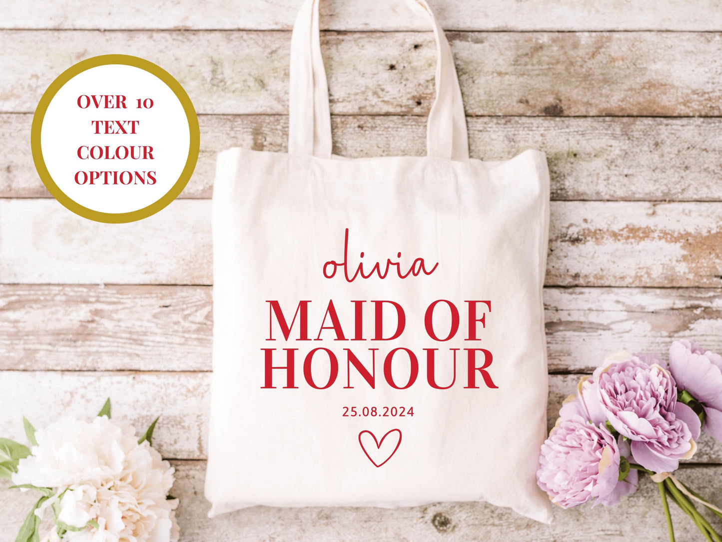 Personalised Maid of Honour Tote Bag/ Bridesmaid Proposal Box Bag Filler/ Bridal Party Bridesmaid Gifts Bag/ Bridal Shower/ Bachelorette Bag