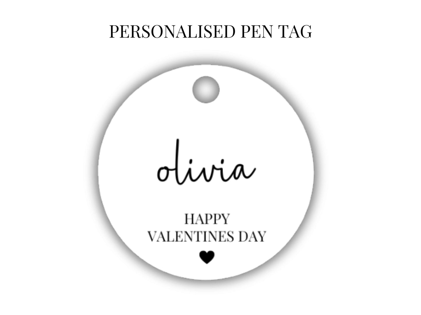 Personalised Happy Valentines Day Pen Tag/ Sparkle Party Gift Box Filler/ Goody Bag Filler Diamond Personalised Crystal Pen Stationery Gift