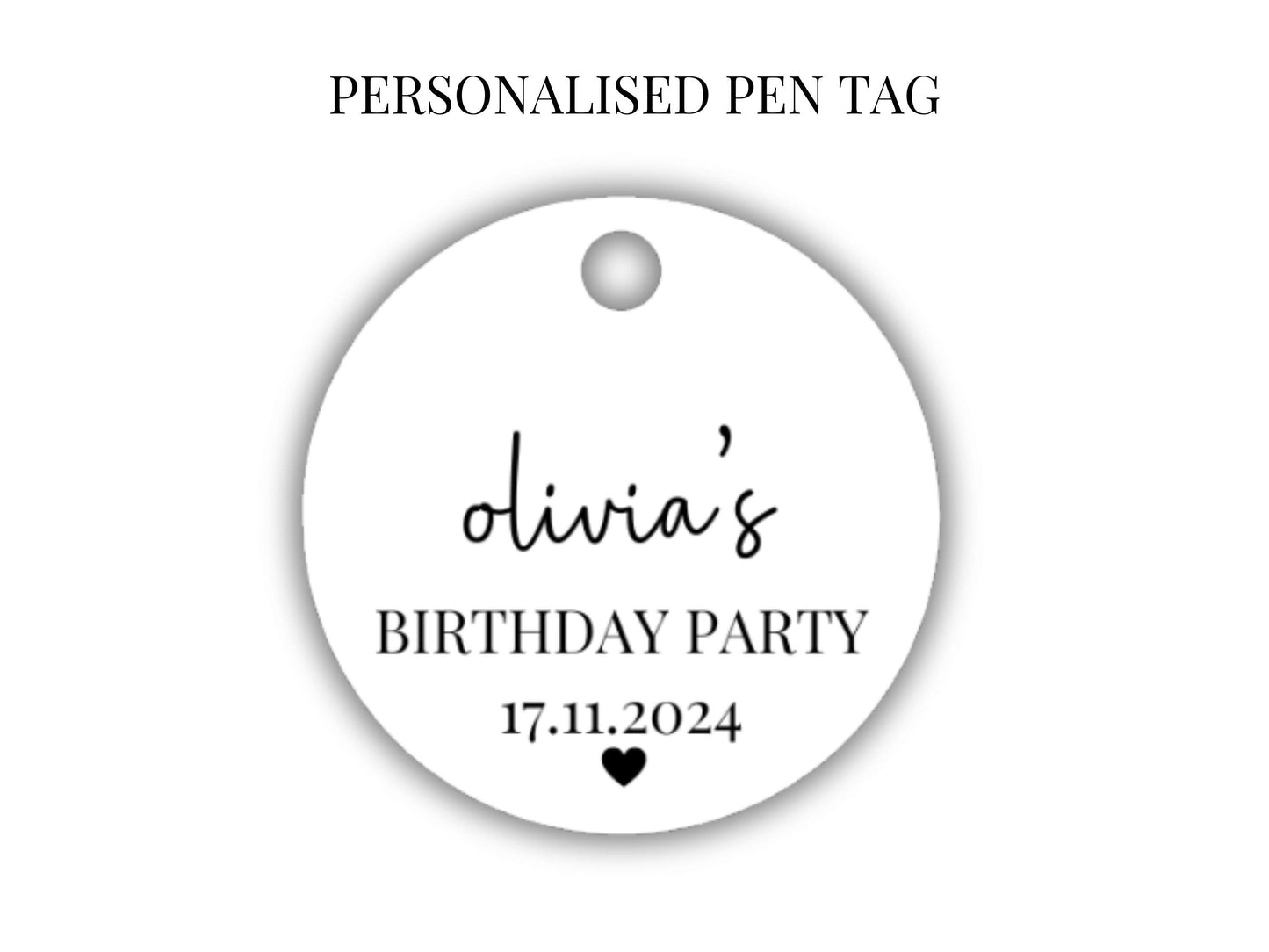 Personalised Happy Birthday Party Pen Tag/ Sparkle Party Gift Box Filler/ Birthday Party Goody Bag Box Filler Diamond Crystal Pen