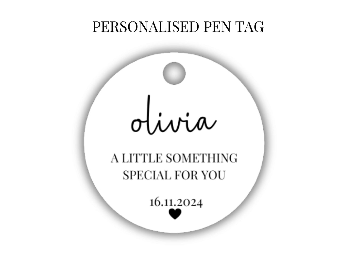 Personalised A Little Something for You Pen Tag/ Sparkle Party Gift Box Filler/ Goody Bag Filler Diamond Personalised Crystal Pen