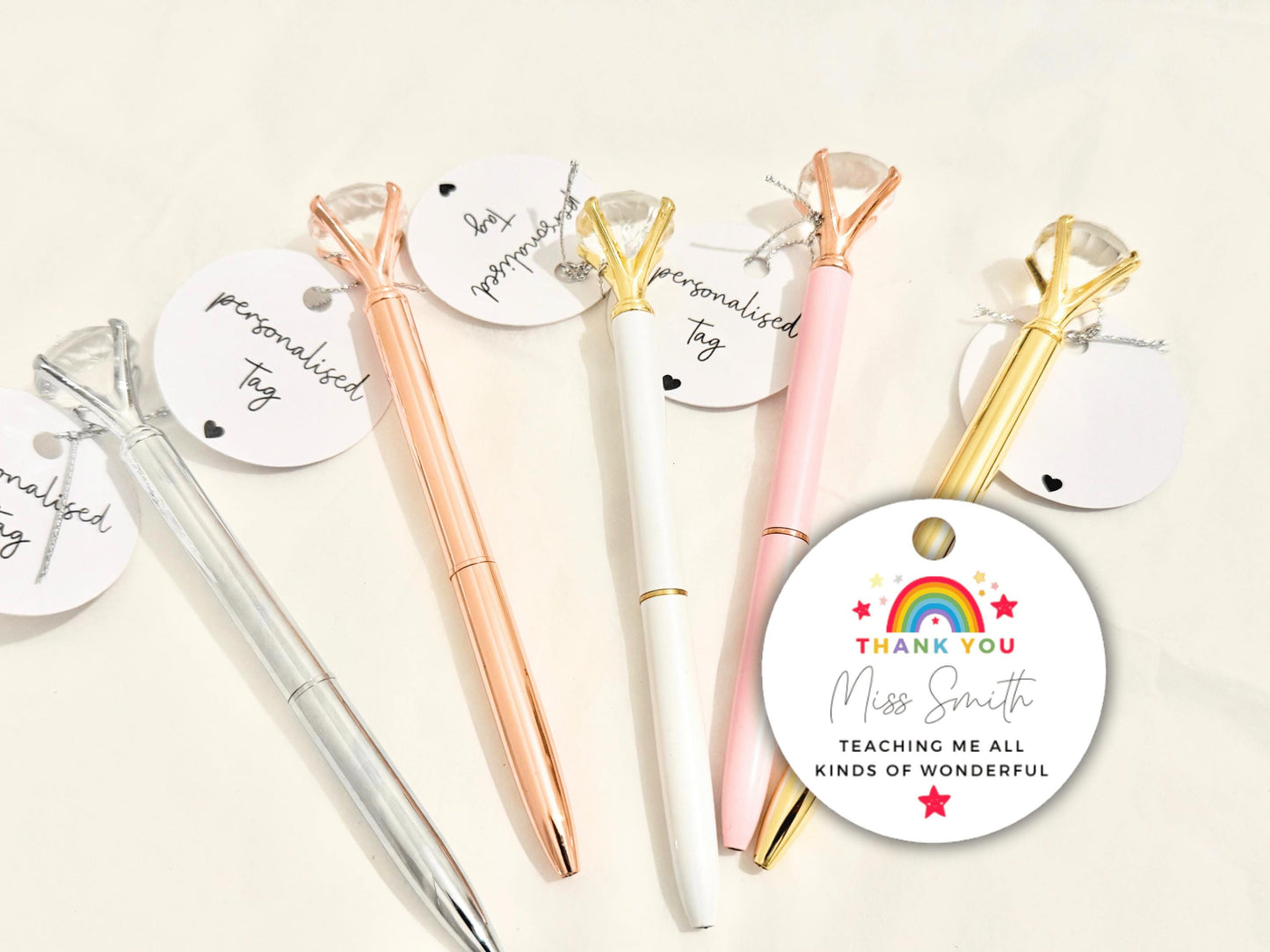 Personalised Thank You for Teaching Me All Kinds of Wonderful Pen/ End of Year Teacher Appreciation Gift/ Diamond Crystal Pen/ NurseryWorker