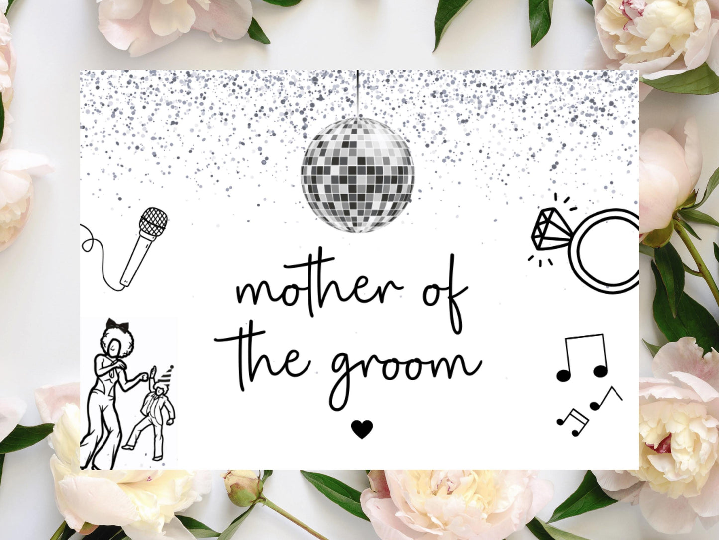 Mother of the Groom Mini Prosecco Bottle Label/ Bridesmaid Silver Disco Ball Hen Party/ Bride Squad/ Bridal Shower/ Wine Champagne Sticker