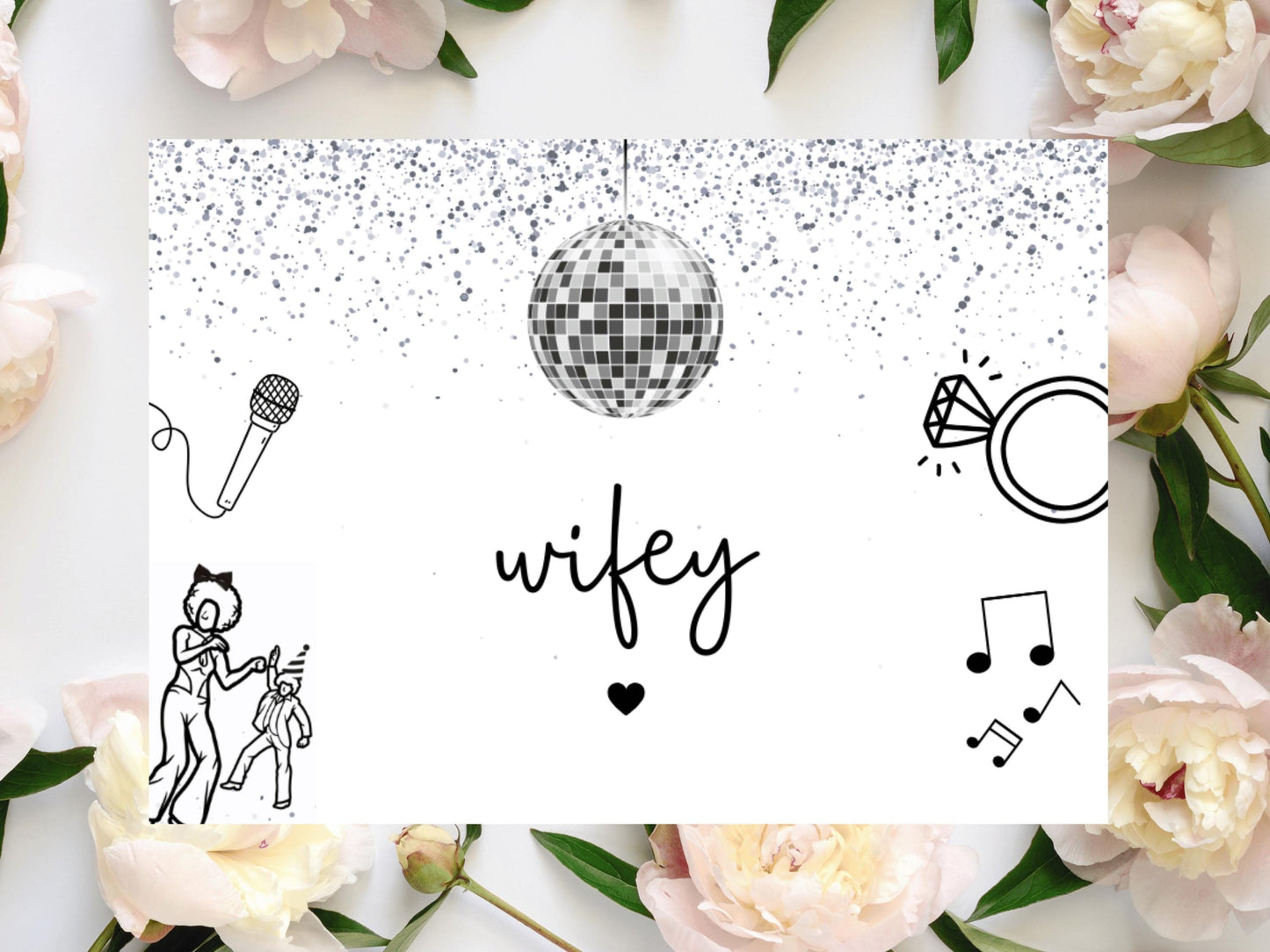 Wifey Mini Prosecco Bottle Label/ Bride to Be Silver Disco Ball Hen Party/ Bride Squad/ Bridal Shower Gift Decor/ Wine Champagne Sticker