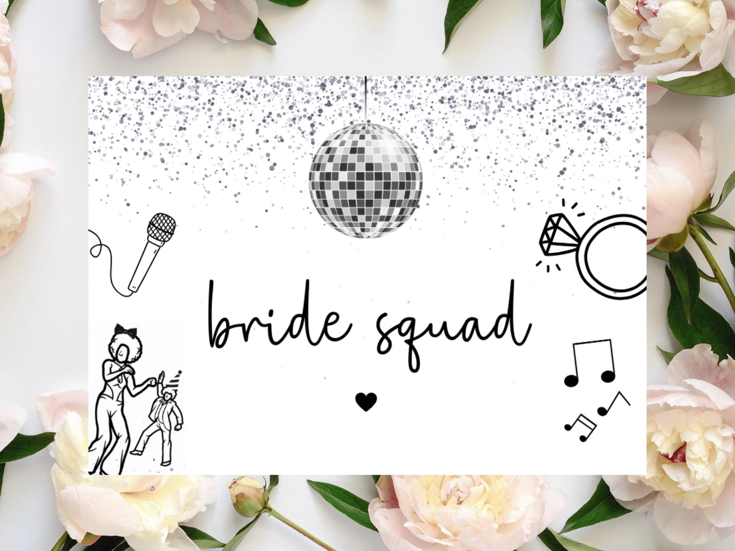 Bride Squad Mini Prosecco Bottle Label/ Bride to Be Silver Disco Ball Hen Party/ Bride Squad/ Bridal Shower Decor/ Wine Champagne Sticker