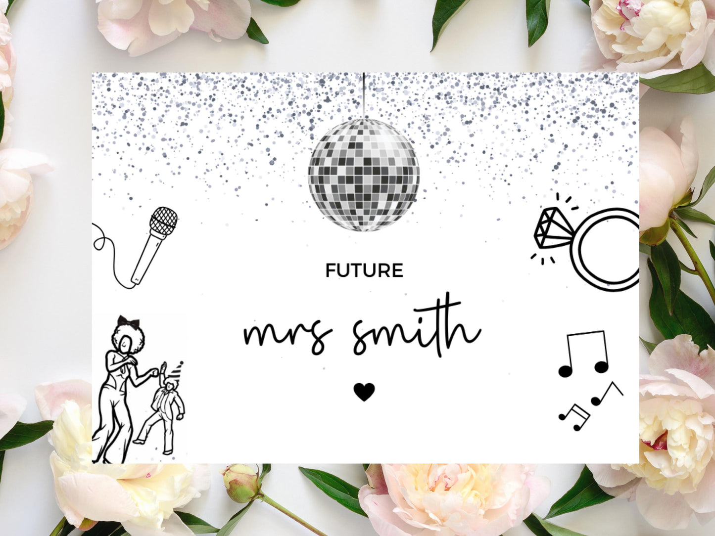 Personalised Future Mrs Mini Prosecco Bottle Label/ Bride to Be Silver Engagement Disco Ball Hen Party/ Bride Squad/ Team Bride Wine Sticker