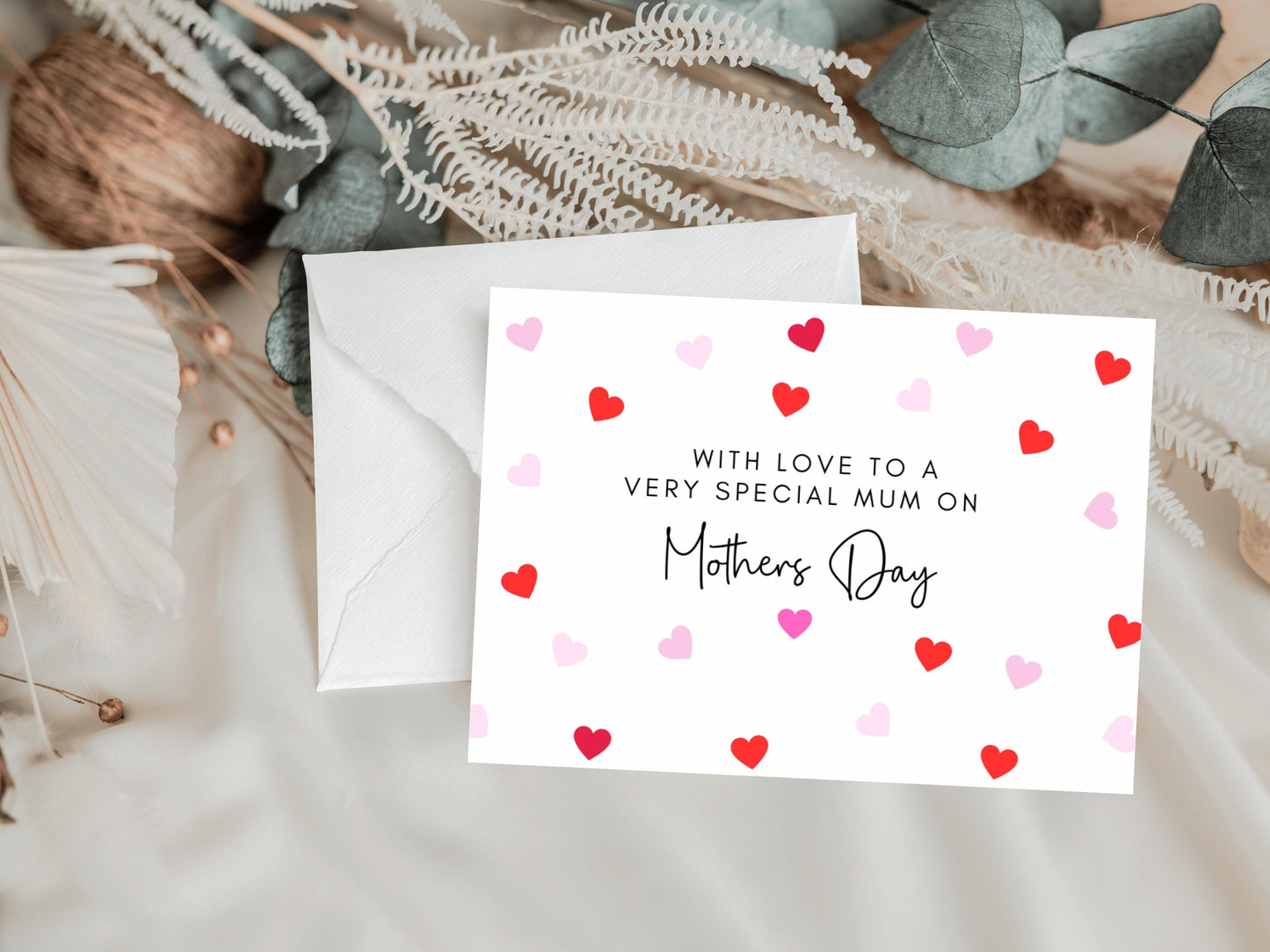 With Love to a Very Special Mum on Mothers Day Card/ Personalised Happy Mothers Day Greeting Card/ I Love You Mum/ Mothers Day Gift for Mum