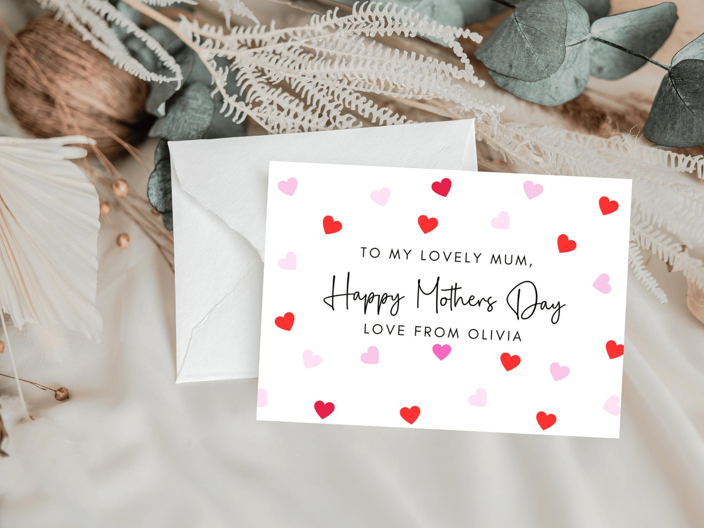 To My Lovely Mum Happy Mothers Day Card/ Personalised Happy Mothers Day Greeting Card/ I Love You Mum/ Mothers Day Gift for Mum