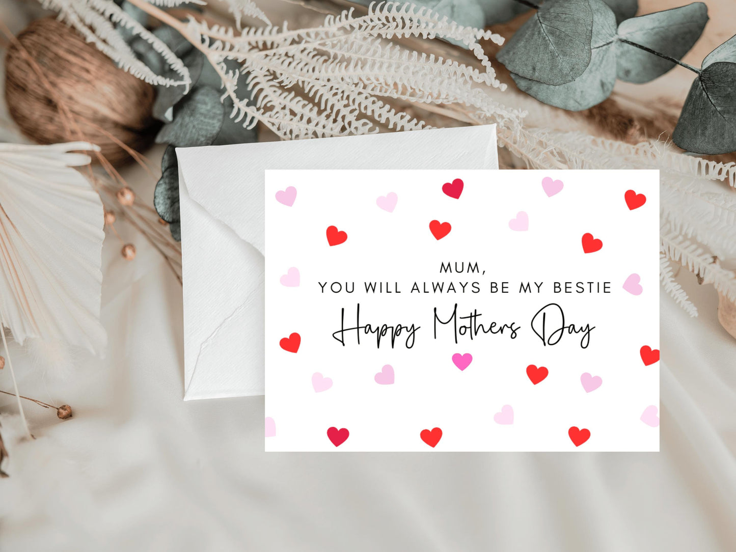 Mum You Will Always Be My Bestie Happy Mothers Day Card/ Personalised Happy Mothers Day Greeting Card/ I Love You/ Mothers Day Gift for Mum