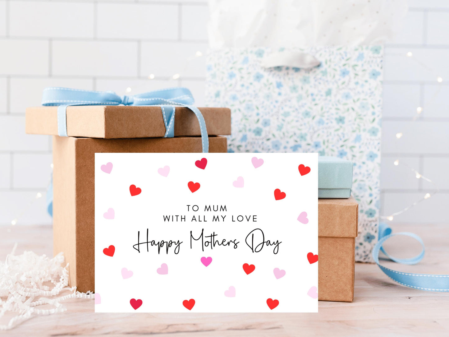 To My Mum With All My Love Happy Mothers Day Card/ Personalised Happy Mothers Day Greeting Card/ I Love You/ Mothers Day Gift for Mum