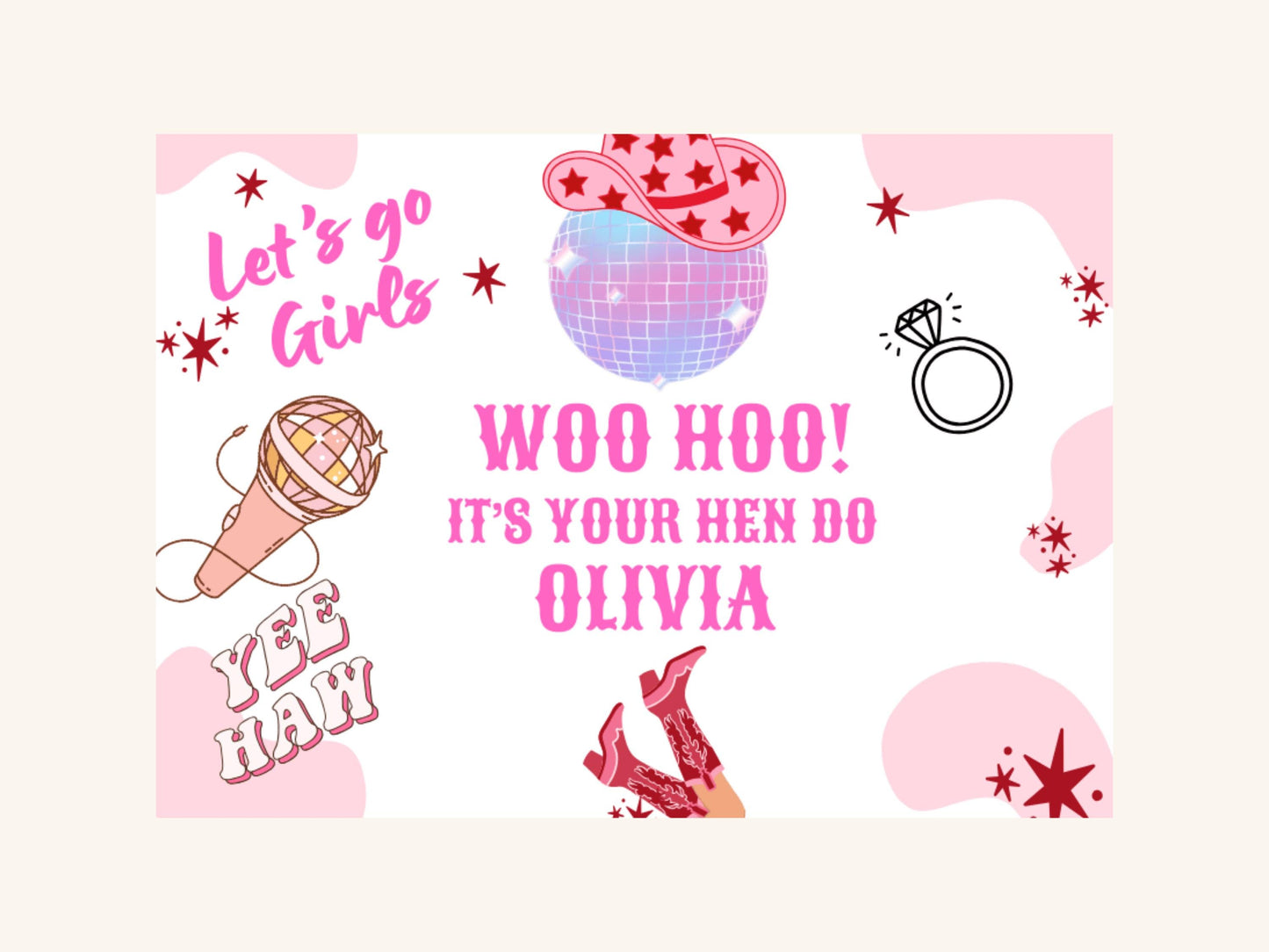 Woo Hoo Its Your Hen Do Mini Prosecco Bottle Label/ Last Rodeo Personalised Bridal Shower/ Let's Go Girls Nashville/ Nash Bash Country