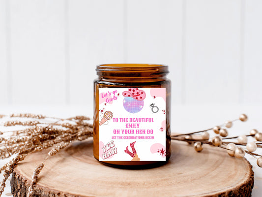 To the Beautiful Bride on Your Hen Do Candle Sticker/ Let the Celebrations Begin Bachelorette Party Last Rodeo Personalised Hen Party