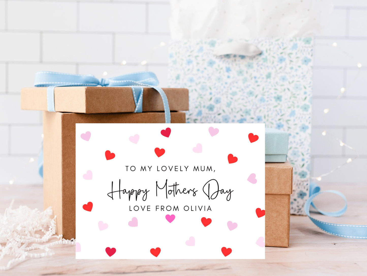 To My Lovely Mum Happy Mothers Day Card/ Personalised Happy Mothers Day Greeting Card/ I Love You Mum/ Mothers Day Gift for Mum