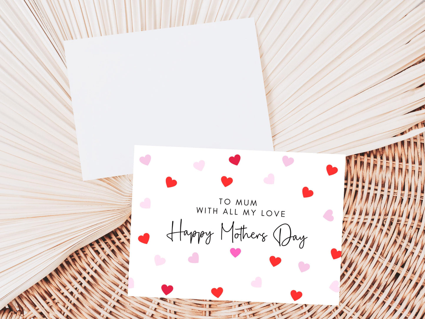 To My Mum With All My Love Happy Mothers Day Card/ Personalised Happy Mothers Day Greeting Card/ I Love You/ Mothers Day Gift for Mum