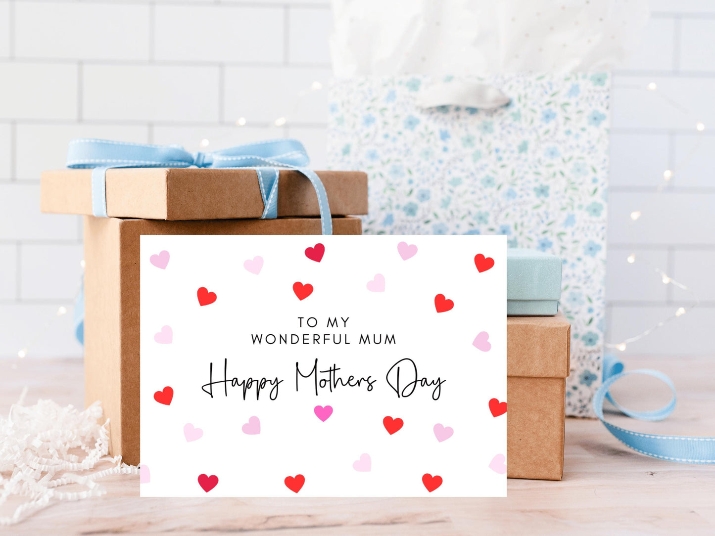 To My Wonderful Mum Happy Mothers Day Card/ Personalised Happy Mothers Day Greeting Card/ I Love You/ Mothers Day Gift for Mum