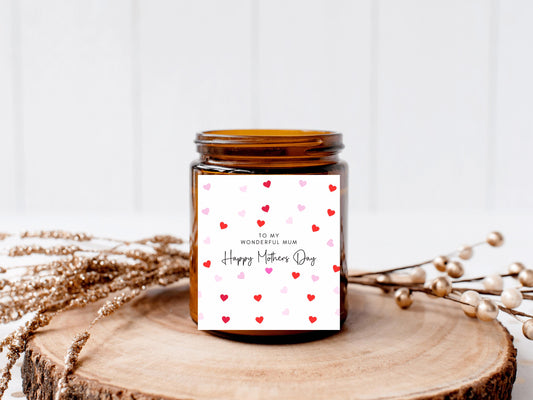 To My Wonderful Mum Happy Mothers Day Candle Label/ Happy Mothers Day Gift Sticker/ Mothers Day Decor/ Candle Decor Idea for Mum